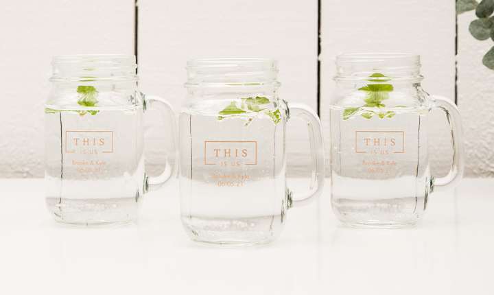 Personalized 12 or 16 oz. Mason Jar Drinking Glass Favor