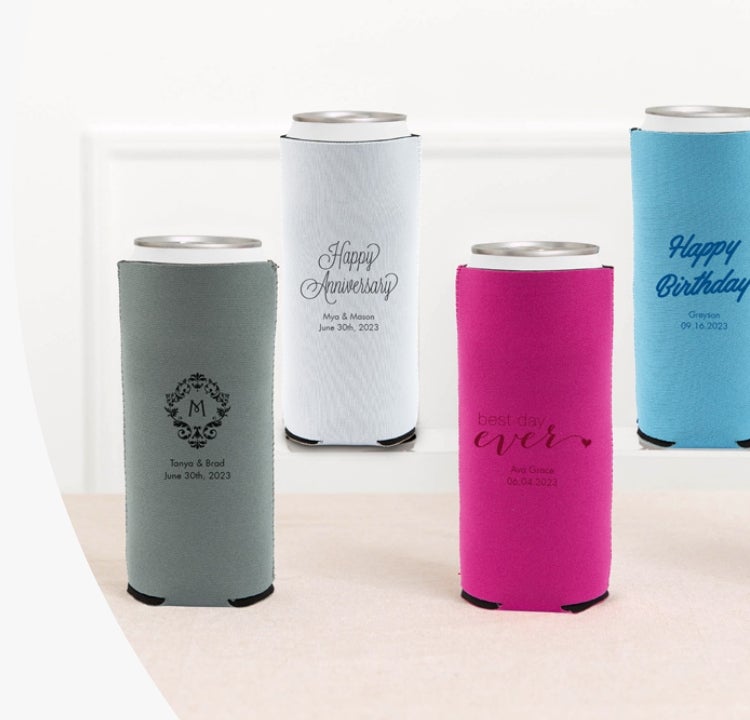 Personalized Slim Neoprene Foam Can Drink Holders