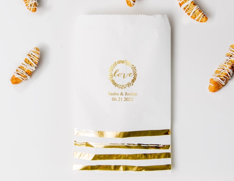 Shop Designer Gold Brush Stroke Favour Bags