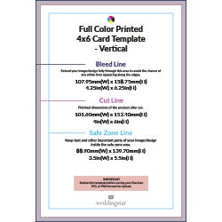 4x6 Vertical Full Color Printed Card Template